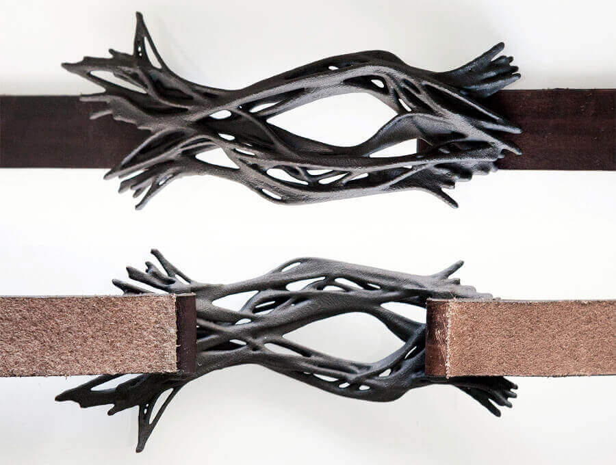 These amazing belt buckles give us an insight into the future of desginer clothing accessories (image: MHOX)
