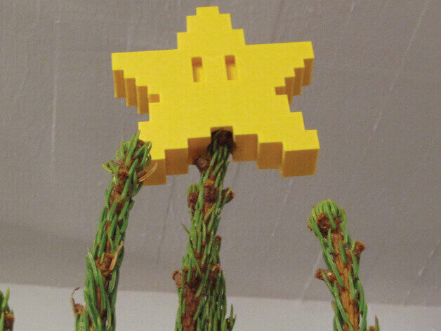 A videogame inspired Christmas Tree topper will make your kids very happy (image: thingiverse)