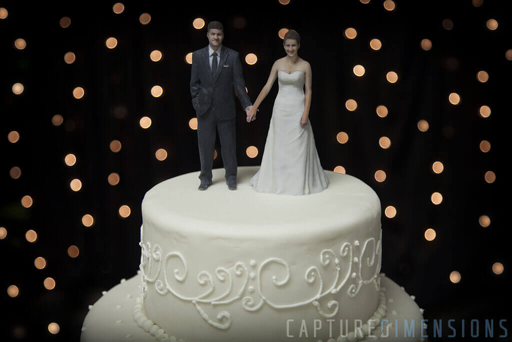 First on top of your wedding cake, then in your home: The 3D printed wedding cake topper can be a nice reminder even years later (image: Forge Studio 3D) 