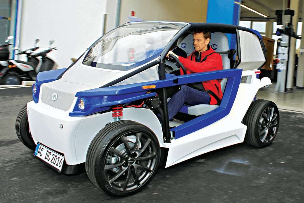 The next evolution is the StreetScooter C-16, a 3D printed EV going for less than $10.000 (image: Stratasys)