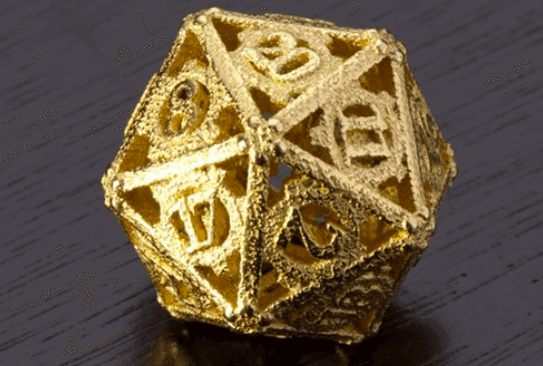 Steampunk d20 dice (source: i.Materialise)