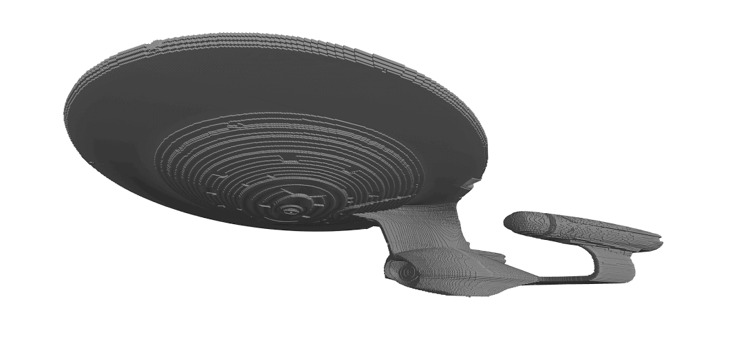 This Enterprise can be exported as a printable file (image Minecraft.print)