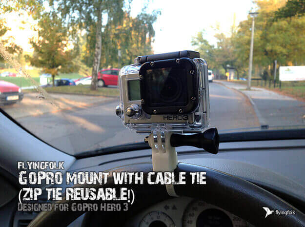 3D GoPro Mount with Tie