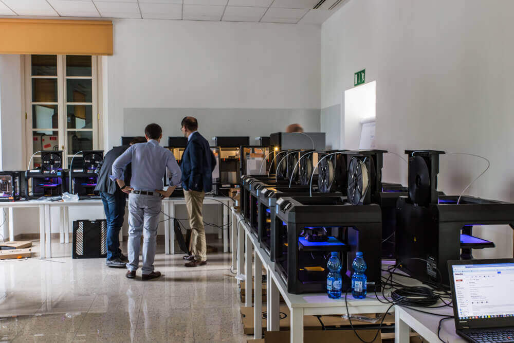 At capacity as many as 20 3D printers and one 3D scanner will compose the MakerBot Innovation Center at LIUC University (photo by Alberto Caielli)