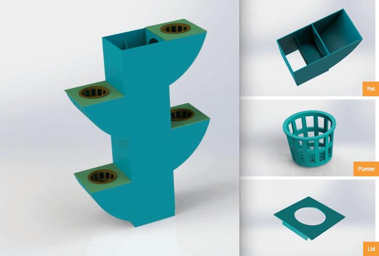 3DPonics setup for growing medical marijuana