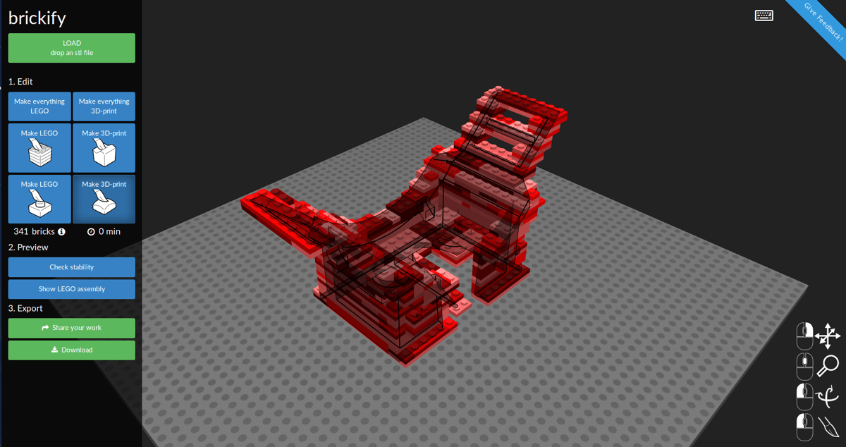 Brickify software interface