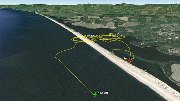 The SULSA's flight-path on its test flight.
