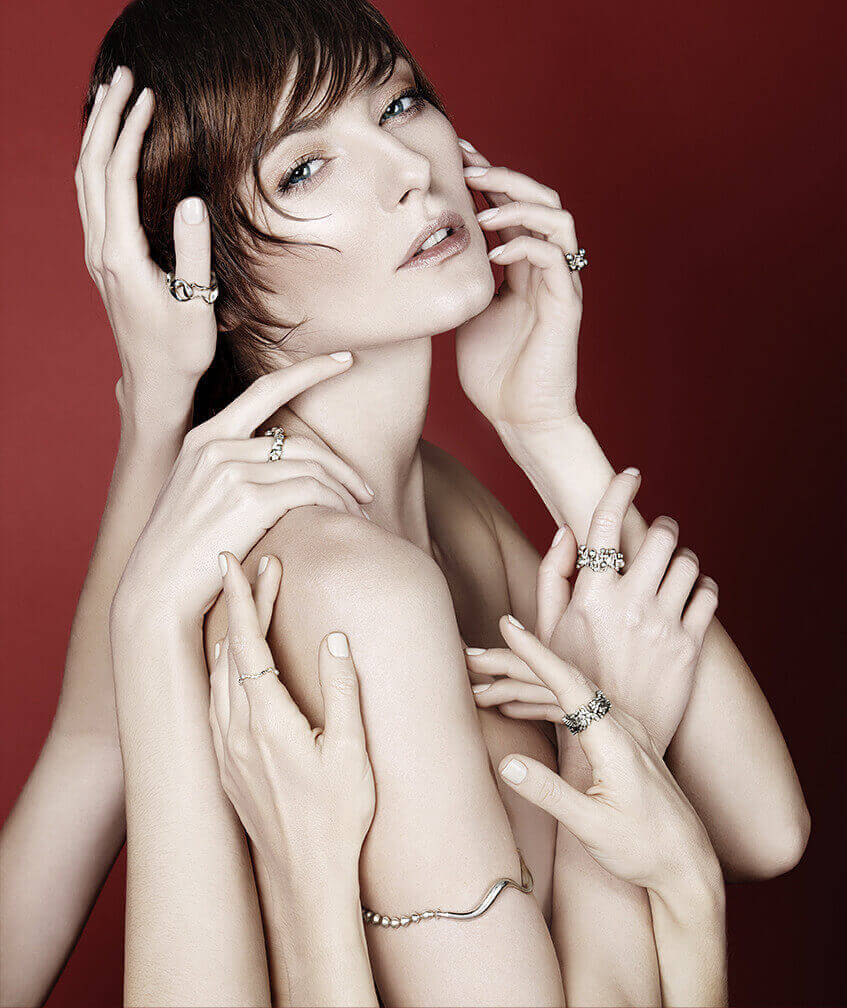 White Noise 3D printed jewelry  by VOJD Studios