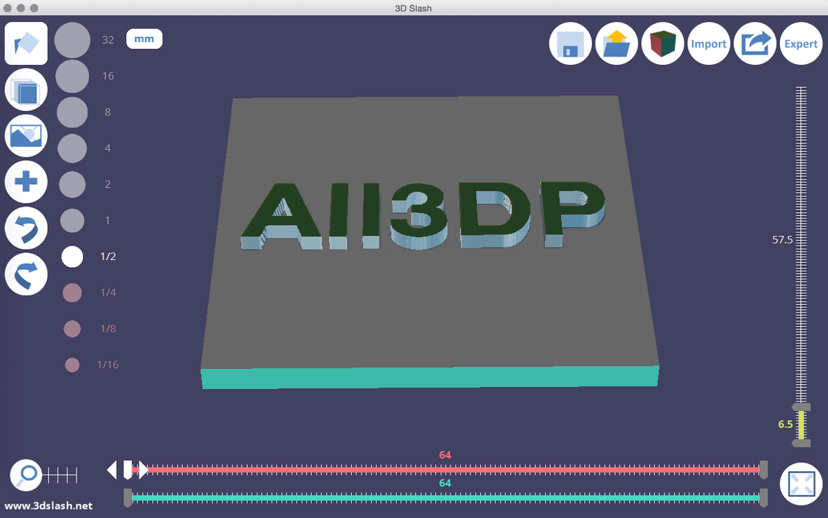 The All3DP signature in 3D - created in 3D Slash.