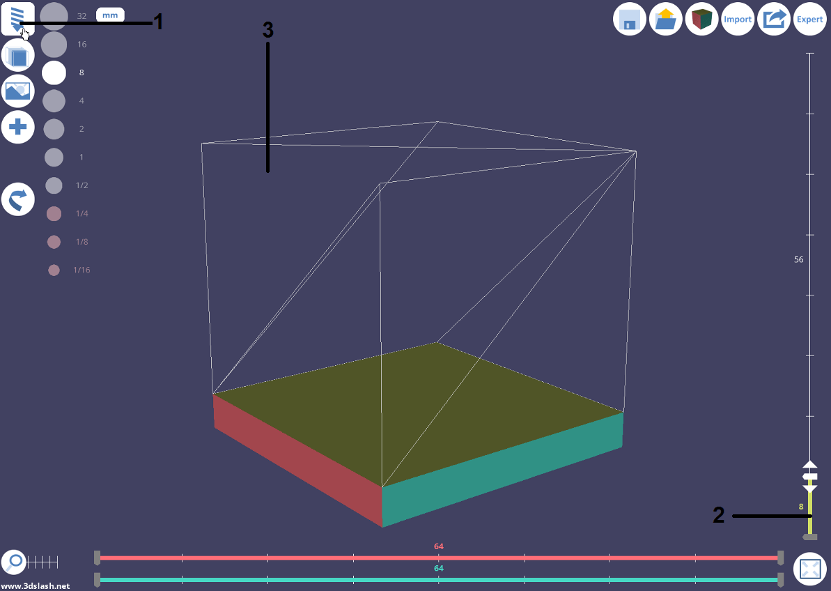 Use the Drill tool to remove the upper part of the cube.