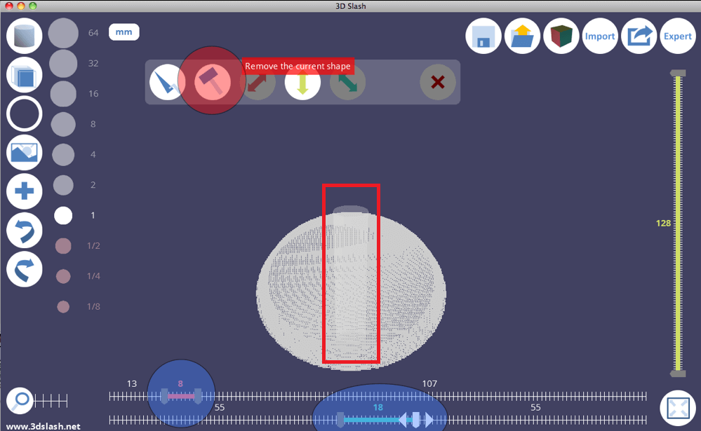 Remove the cylinder shape (highlighted by a red box in the screenshot).