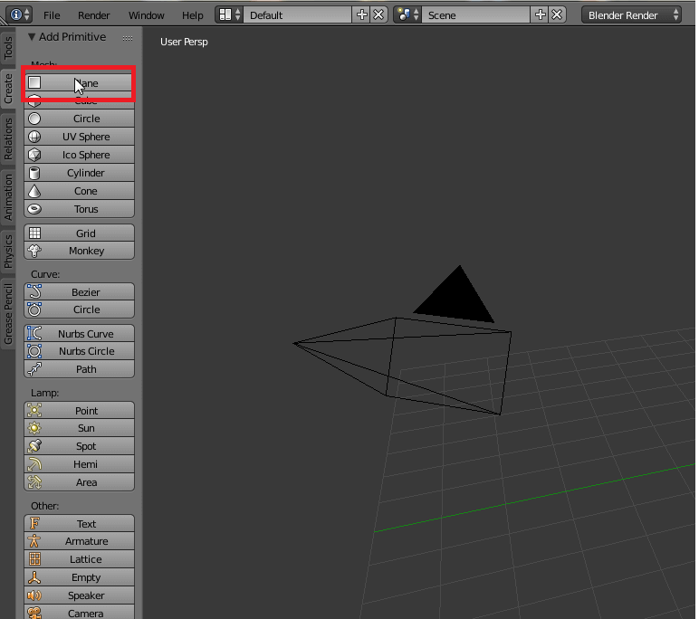 Click the create Plane command in the Tools menu.