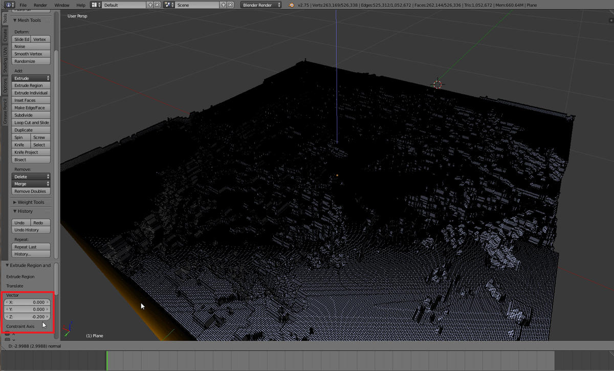 Change the Extrude settings.