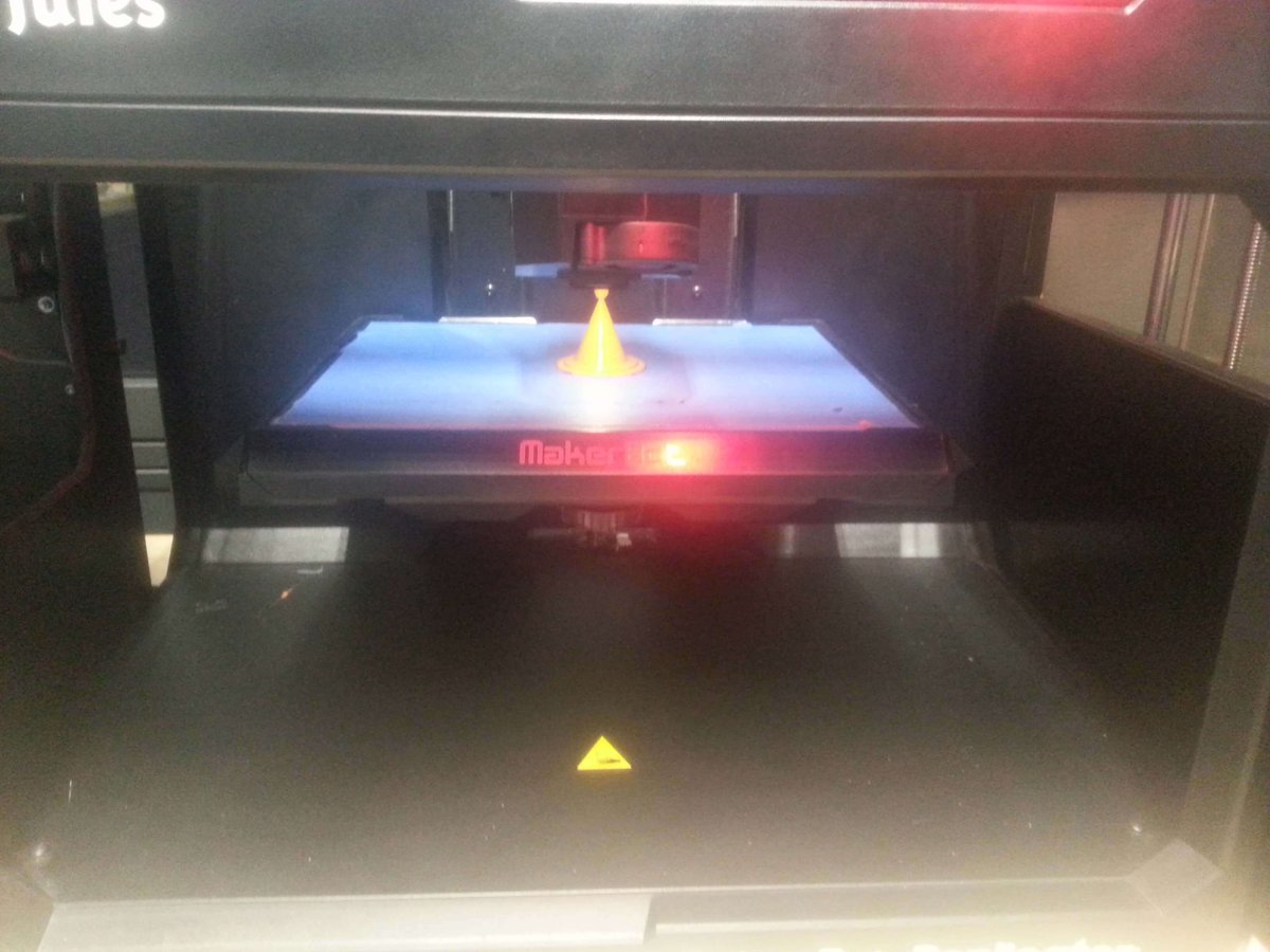 This cute little hat was printed on a MakerBot at the Fab Lab Berlin.