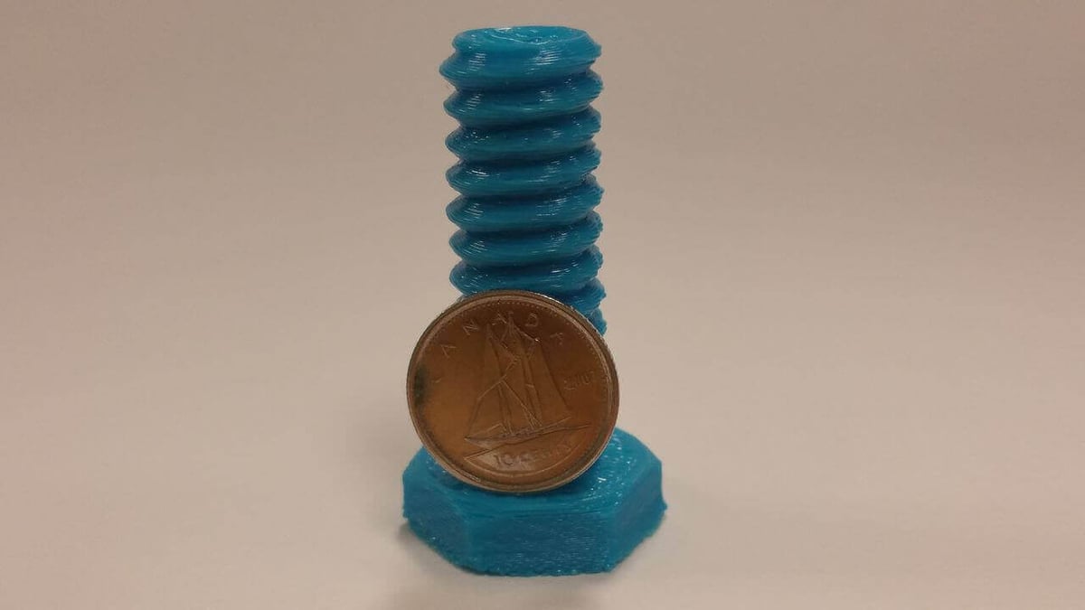 A bolt printed by the current Tiko 3D printer (image: TIKO3D)