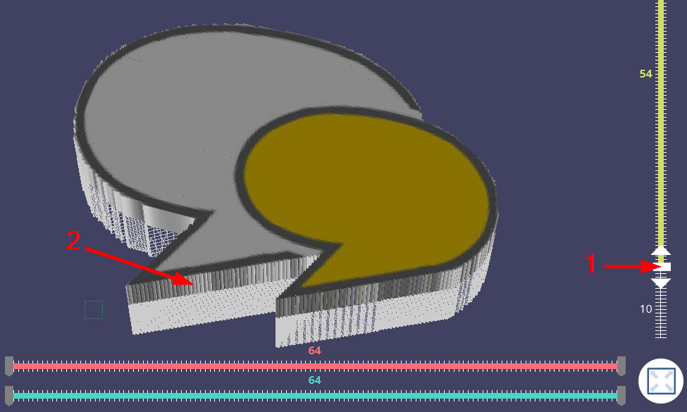 Use the Height ruler to confine further actions to the upper part of the model.