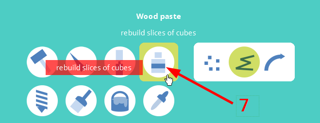 Using the Wood paste tool you can build or rebuild parts.