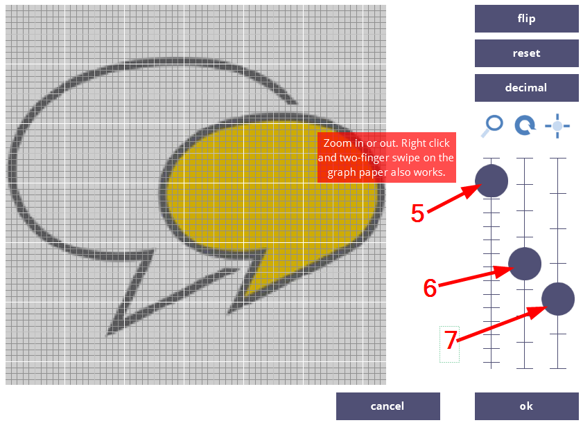 Zoom the image in or out to adjust it to the size of the cuboid. 