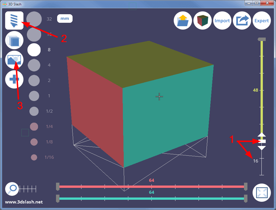 Remove the upper part of the cube.