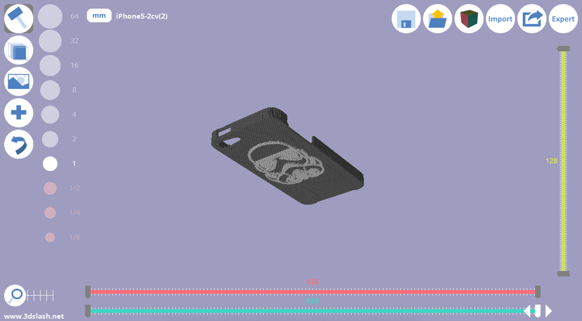 3D Slash smartphone case - The finished iPhone case shown from the side