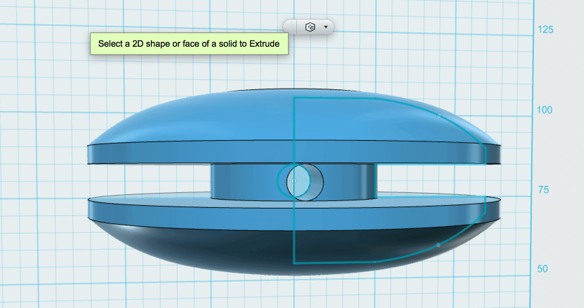 Select the Circle option and extrude this through your yo-yo.