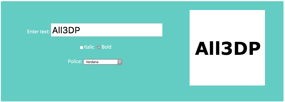 Just enter the text and select a font and font attributes - 3D Slash does the rest.