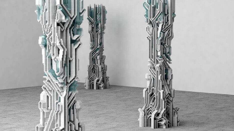 3D Printed Column prototype, "Fossilized" (Image: Amalgamma)