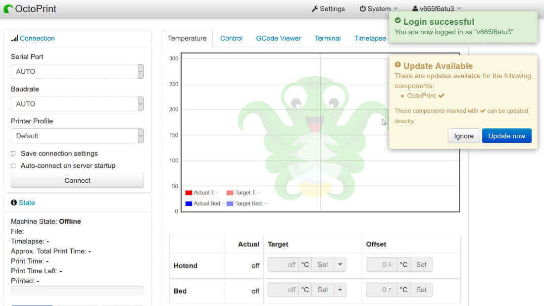 octoprint interface