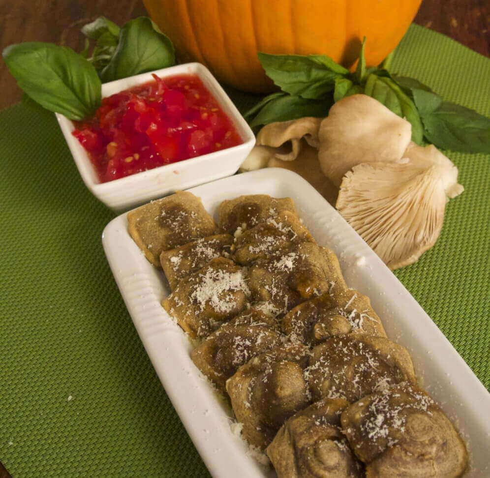 Whole Wheat Ravioli with Pumpkin and Mushroom
