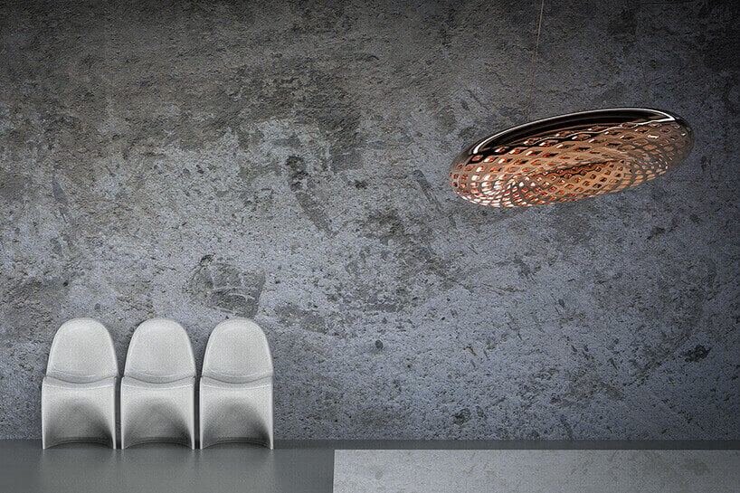 Want some warm illumination? Here is the the chrome version of the "Avoid" chandelier source: Janne )