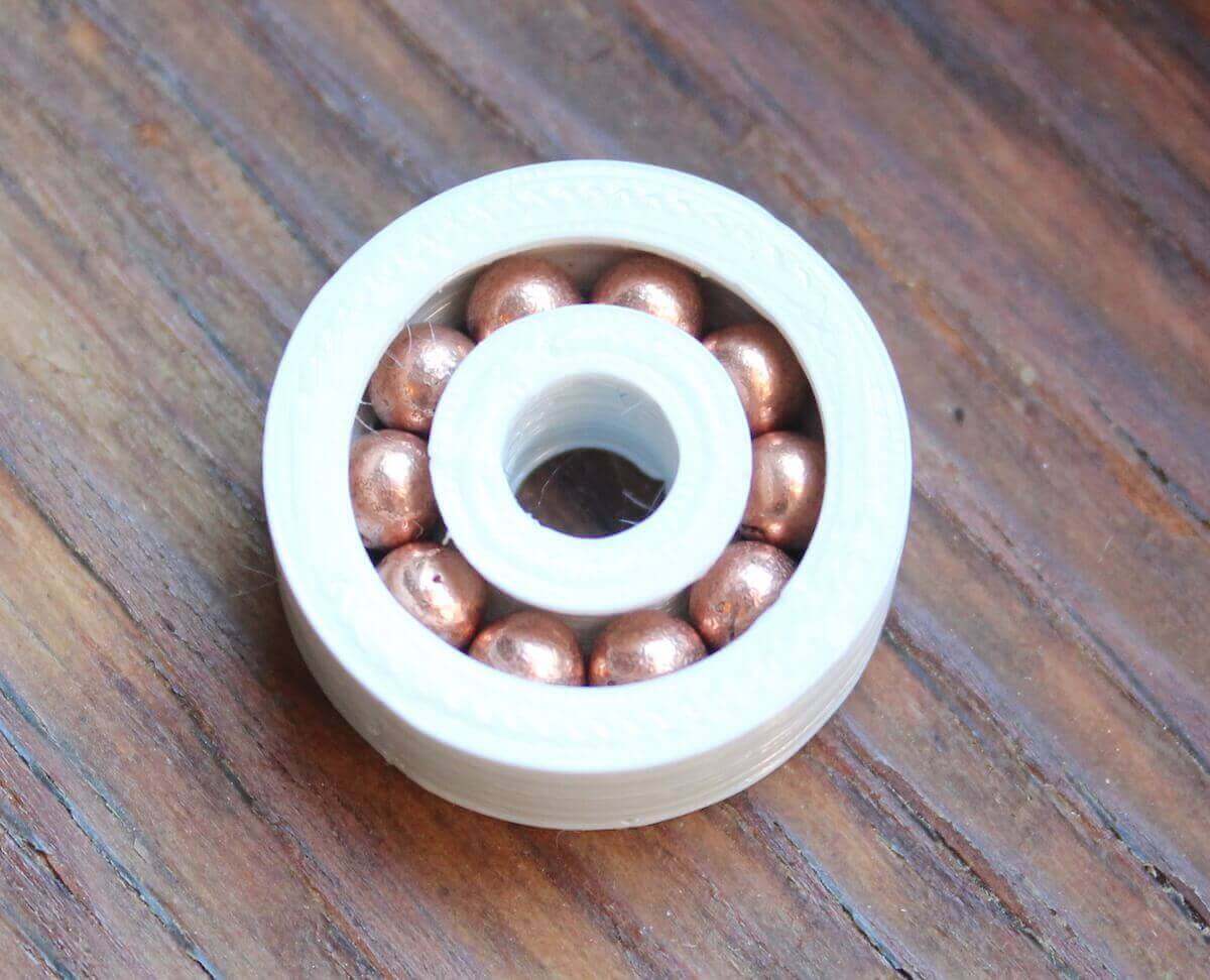 3D printing experiment: inserting metal ball bearings
