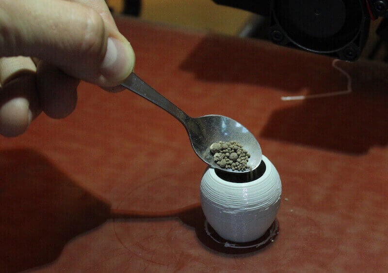 3D printing experiment: adding sand