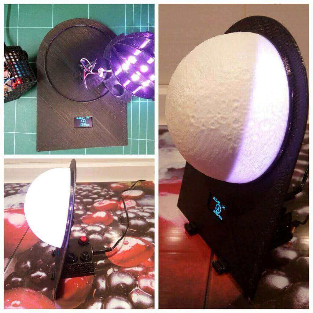 3d printed lunar phase clock