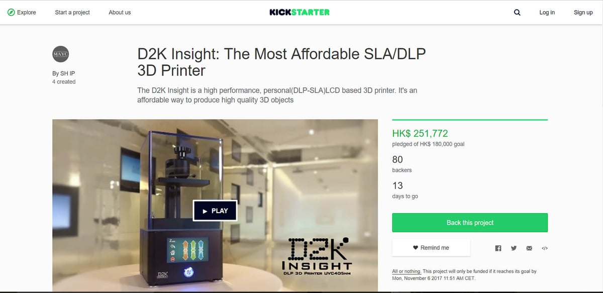 3D printing Kickstarter