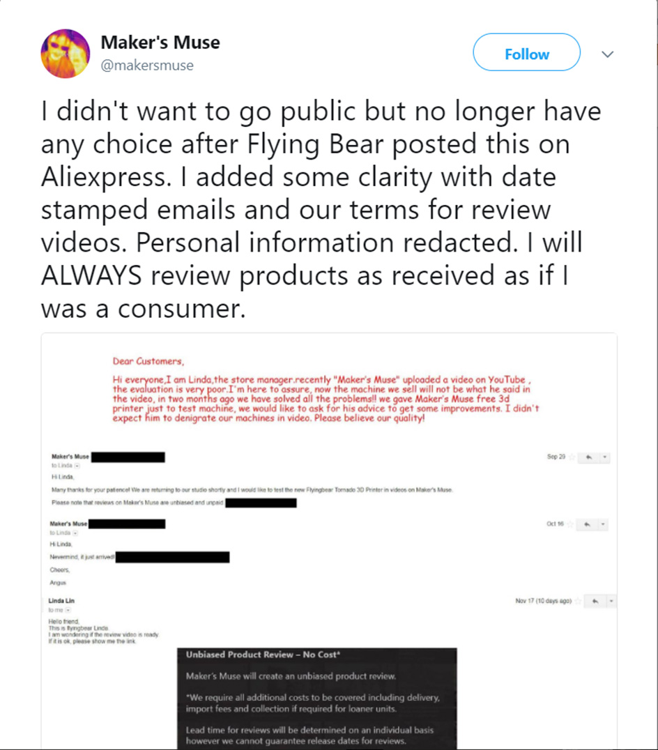 Maker's Muse controversy