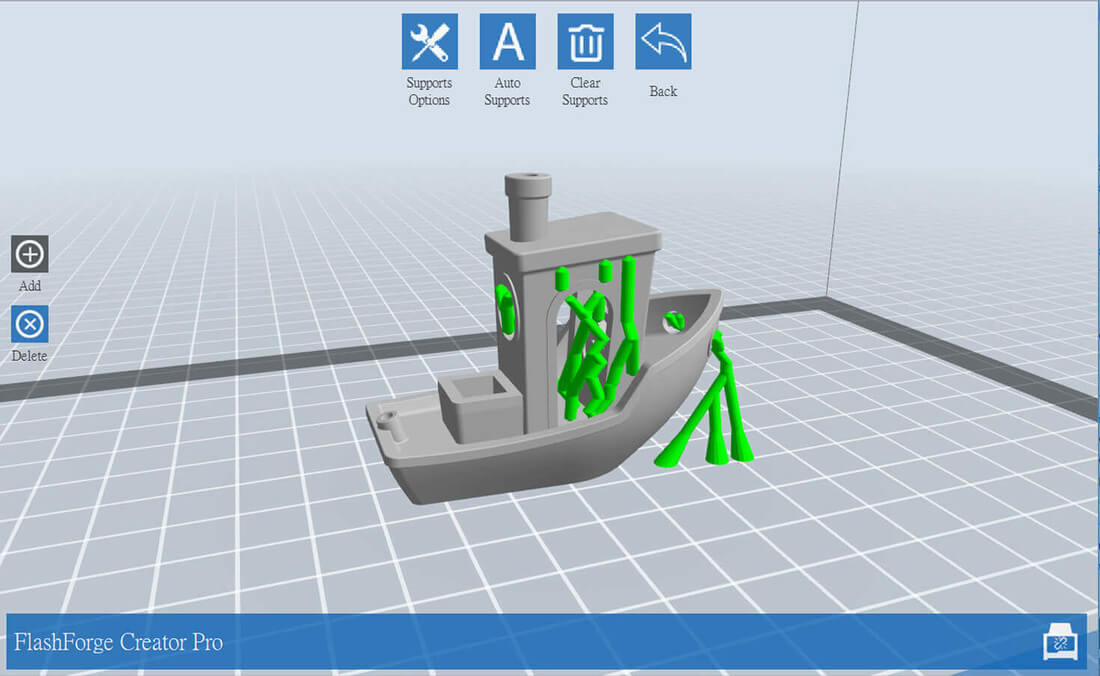 Tree like 3D printing support structures (source: Flashforge)
