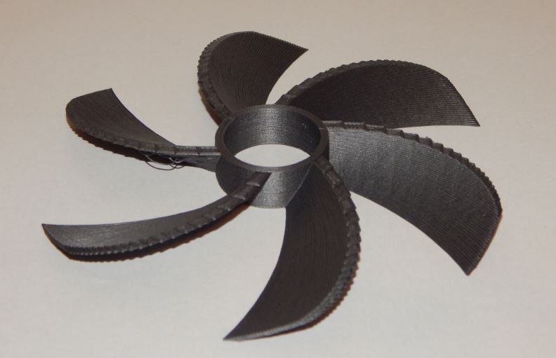 Note the strings under the top left blade of this turbine.