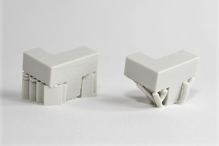 These custom supports save time and material and are easier to remove
