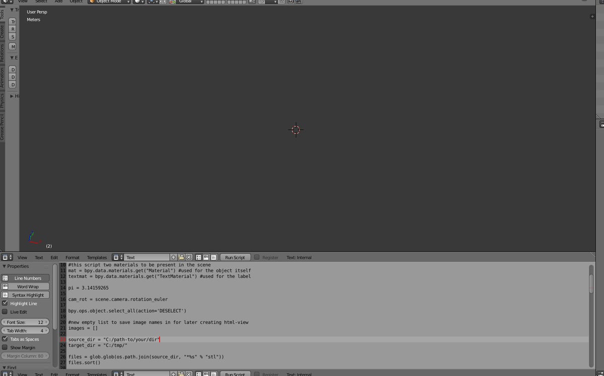 Editing the script in Blender. (Source: Blender)