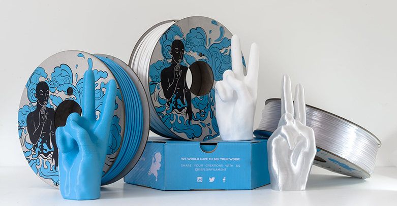 Reflow filament made from recycled plastics