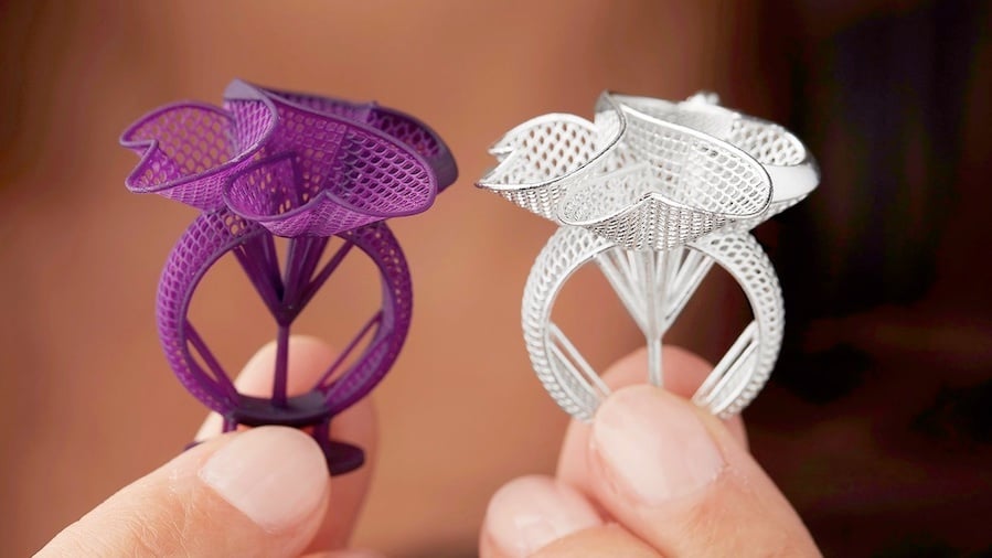 Resin 3D printing produces highly detailed parts suitable for intricate designs in jewelry  