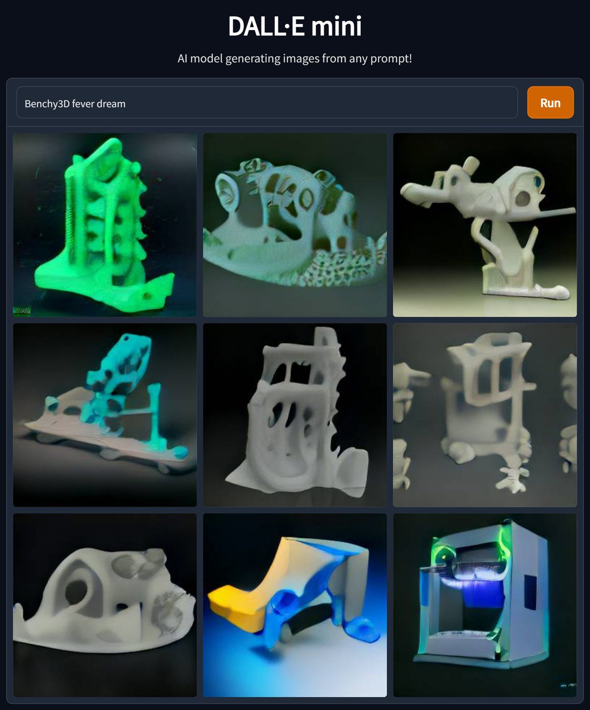 dall-e mini "benchy3d fever dream"