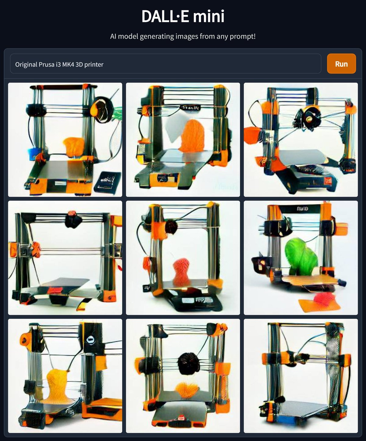 dall-e mini "Original Prusa i3 MK4 3D printer"