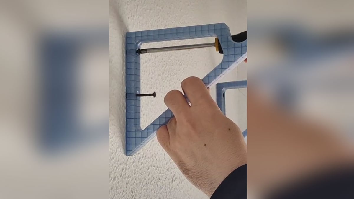 A shelf bracket made of recycled PET plastic