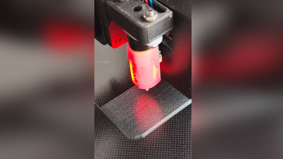 A Creality Ender 3 printing recycled PET plastic