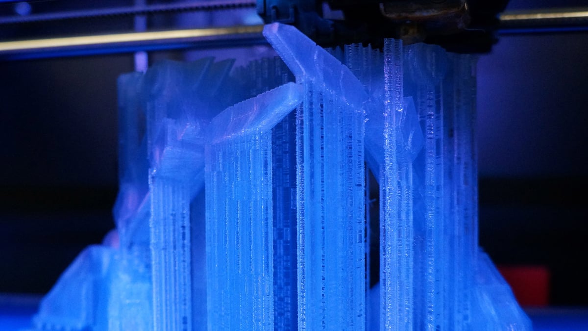 3d printed support structures blue