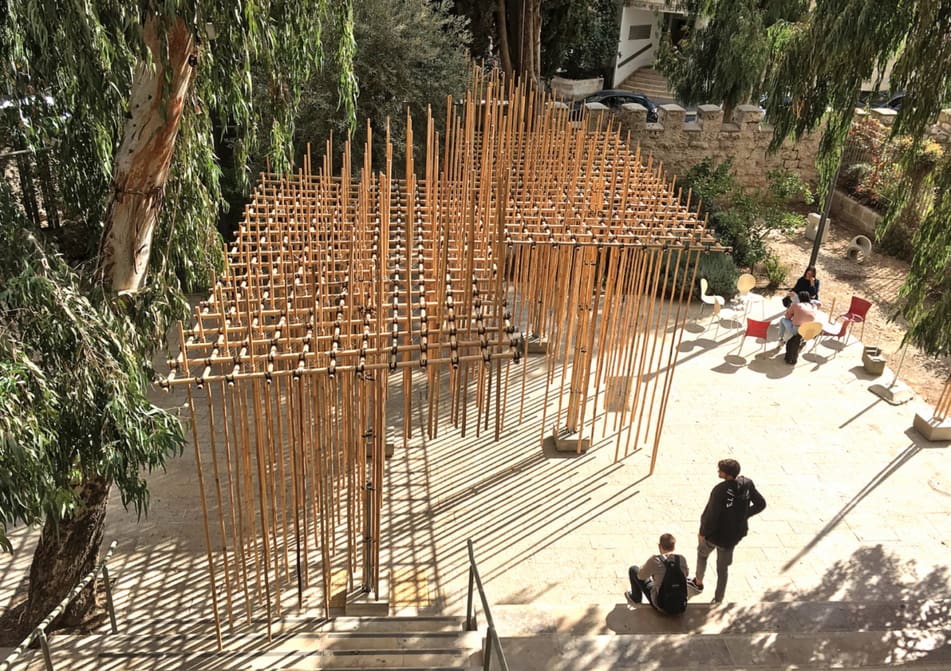 Featured image of Students Use 3D Printing to Create Suspended Bamboo Pavilion in Jerusalem