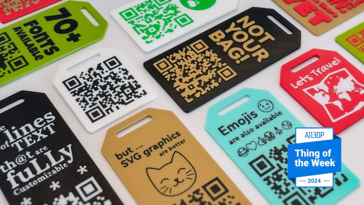 Featured image of Tag Your Bag in Style: 3D Printed QR Code Luggage Tags