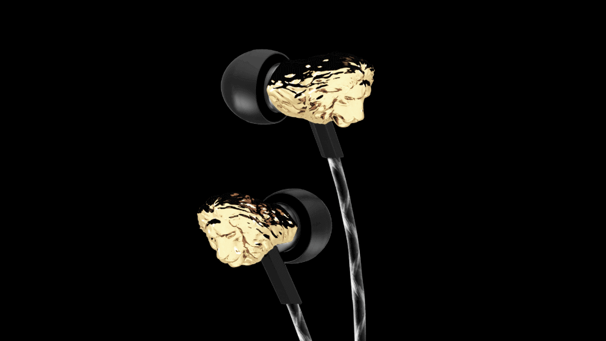 Featured image of 3D Printed Metal Lion Head on V-Moda’s New Earbuds