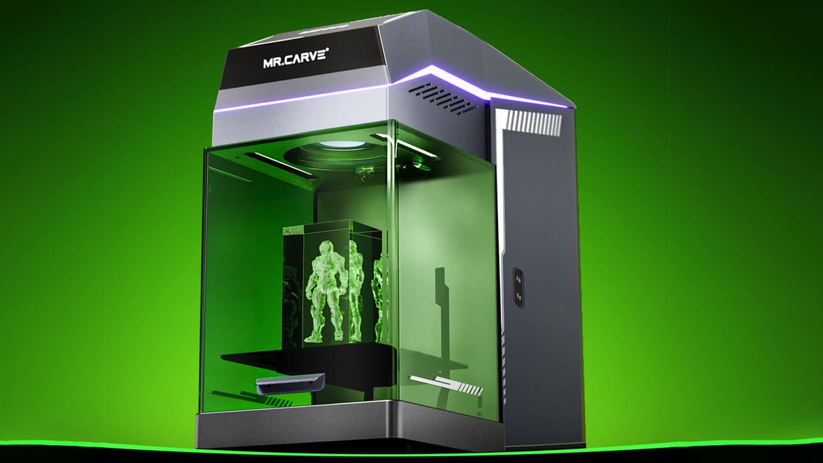 Featured image of Kickstarter-Laser Mr Carves M7 Pro ätzt 3D-Modelle INS INNERE von Kristall